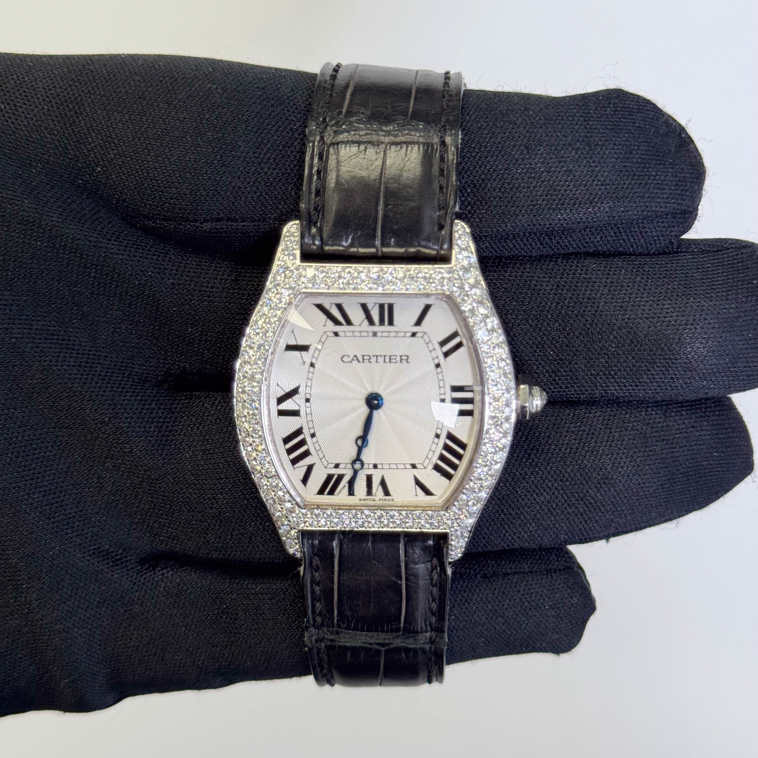 Cartier Tortue 43mm Ivory Dial Watch Ref# WA503851 - Happy Jewelers Fine Jewelry Lifetime Warranty