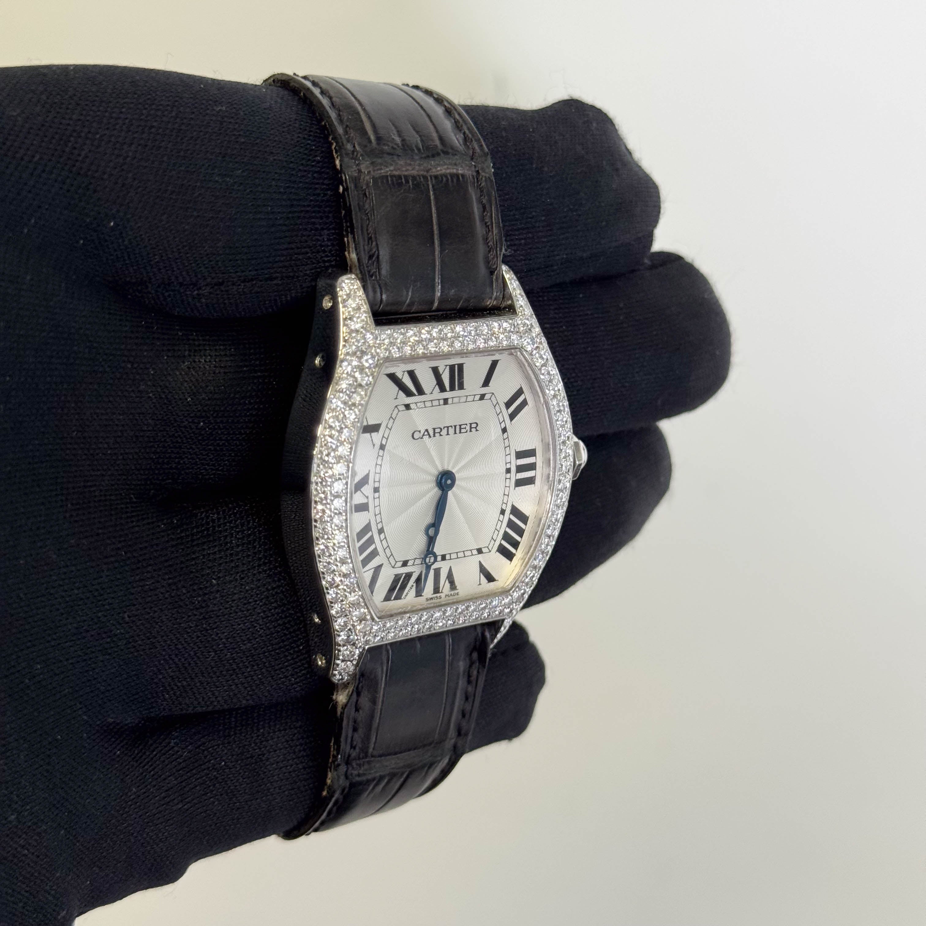 Cartier Tortue 43mm Ivory Dial Watch Ref# WA503851 - Happy Jewelers Fine Jewelry Lifetime Warranty