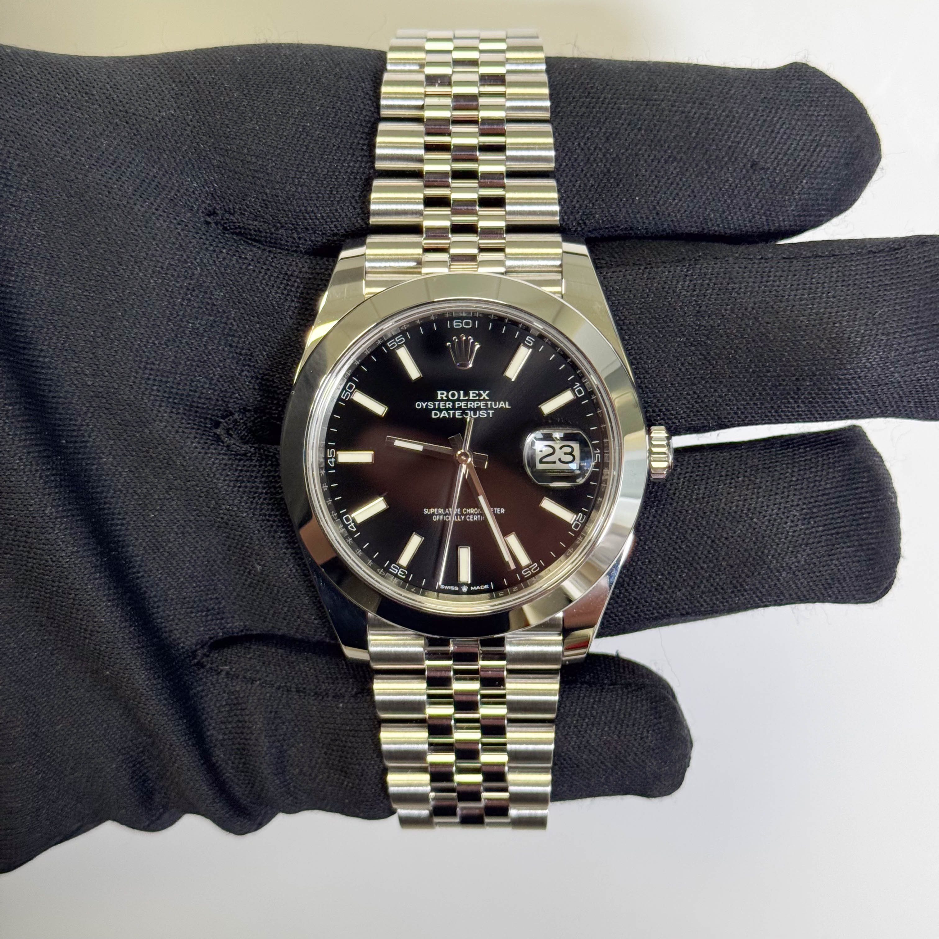 Rolex Datejust 41mm Black Dial Watch Ref# 126300 - Happy Jewelers Fine Jewelry Lifetime Warranty