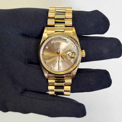 Rolex Day-Date 36mm Champagne Dial Watch Ref# 18038 - Happy Jewelers Fine Jewelry Lifetime Warranty