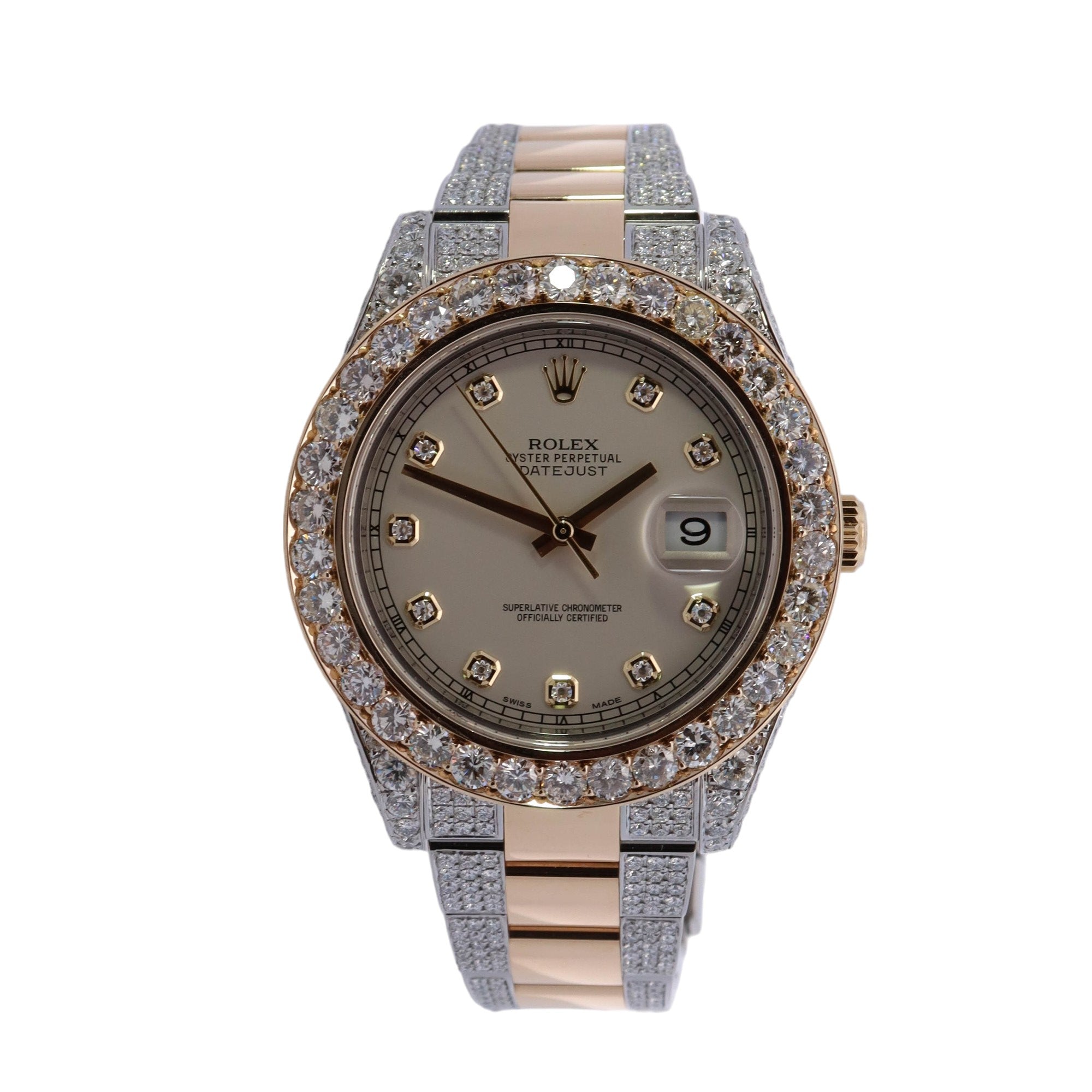 Rolex Datejust II Two Tone Yellow Gold & Steel 41mm Ivory Diamond Dial Watch Reference #: 116333 - Happy Jewelers Fine Jewelry Lifetime Warranty