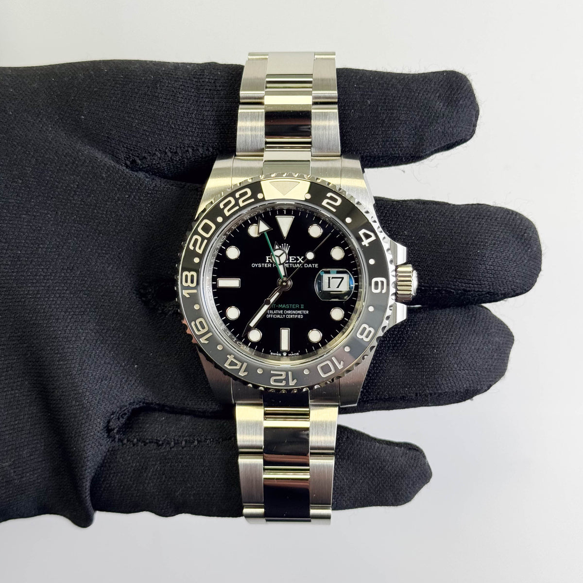 Rolex GMT-Master II 40mm Black Dial Watch Ref# 126710GRNR