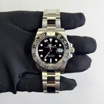 Rolex GMT-Master II 40mm Black Dial Watch Ref# 126710GRNR