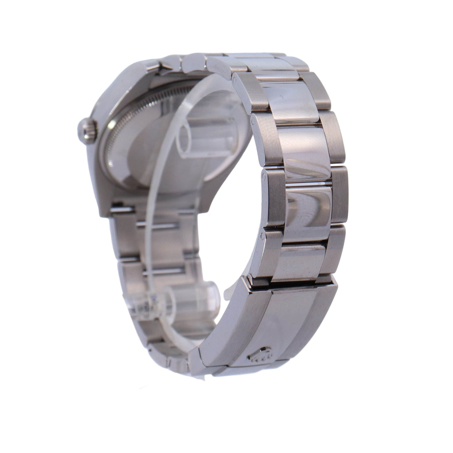 Rolex Oyster Perpetual Date Stainless Steel 34mm Arabic & Diamond Dot Dial Watch Reference# 115234 - Happy Jewelers Fine Jewelry Lifetime Warranty