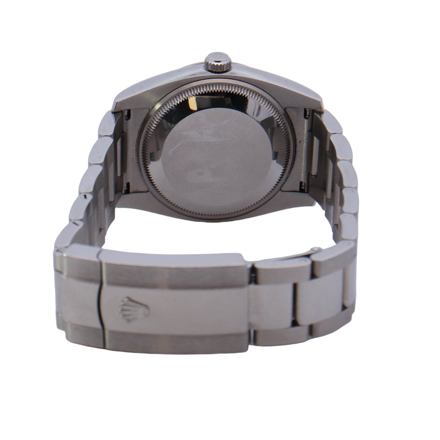 Rolex Oyster Perpetual Date Stainless Steel 34mm Arabic & Diamond Dot Dial Watch Reference# 115234 - Happy Jewelers Fine Jewelry Lifetime Warranty