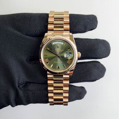 Rolex Day-Date 36mm Green Dial Watch Ref# 128235