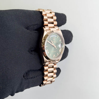 Rolex Day-Date 36mm Green Dial Watch Ref# 128235