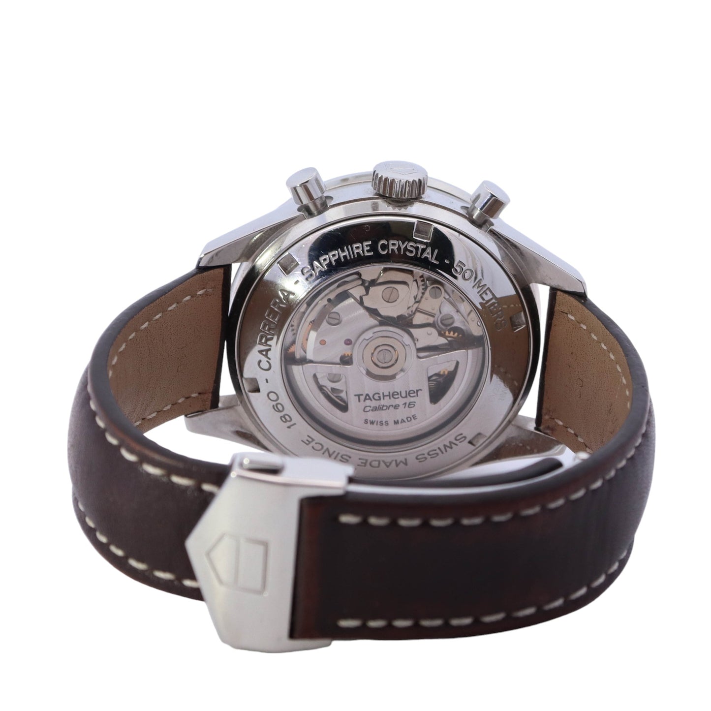 Tag Heuer Carerra Calibre 16 Stainless steel 41mm Brown Chronograph Stick Dial Watch Reference #: CV2013-0 - Happy Jewelers Fine Jewelry Lifetime Warranty