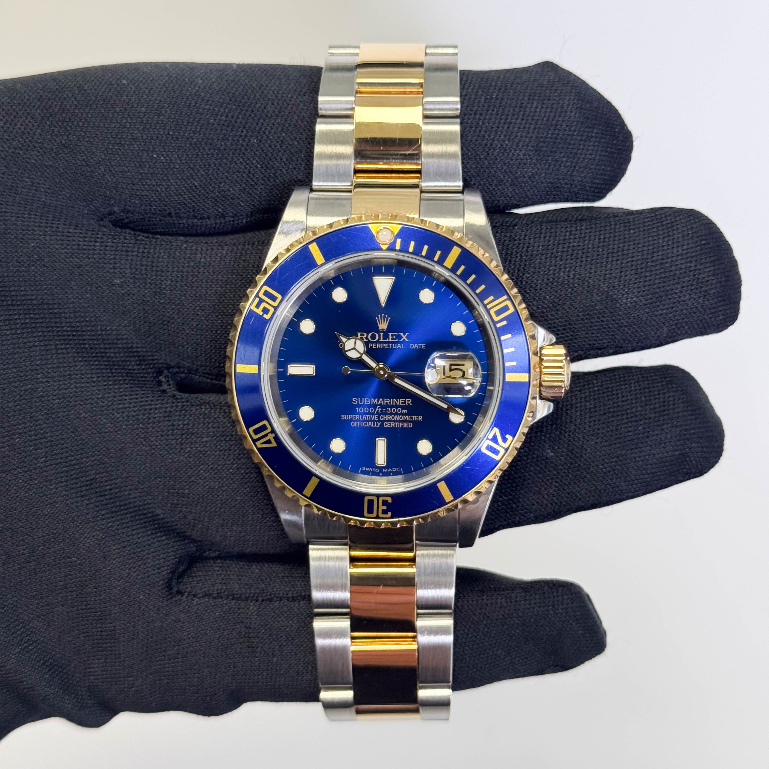 Rolex Submariner 40mm Blue Dial Watch Ref# 16613 - Happy Jewelers Fine Jewelry Lifetime Warranty