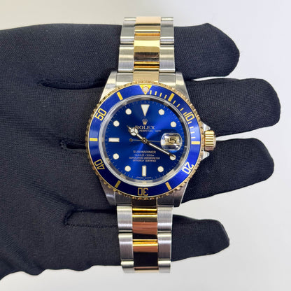 Rolex Submariner 40mm Blue Dial Watch Ref# 16613 - Happy Jewelers Fine Jewelry Lifetime Warranty