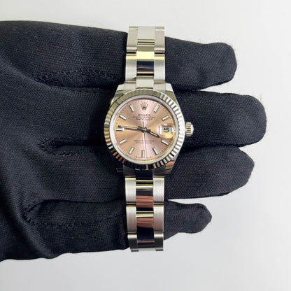 Rolex Datejust 28mm Pink Dial Watch Ref# 279174