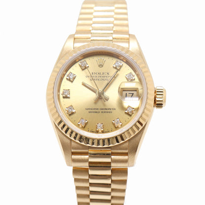 Rolex Datejust 26 Yellow Gold Champagne Diamond Dial Watch Reference#: 69178 - Happy Jewelers Fine Jewelry Lifetime Warranty