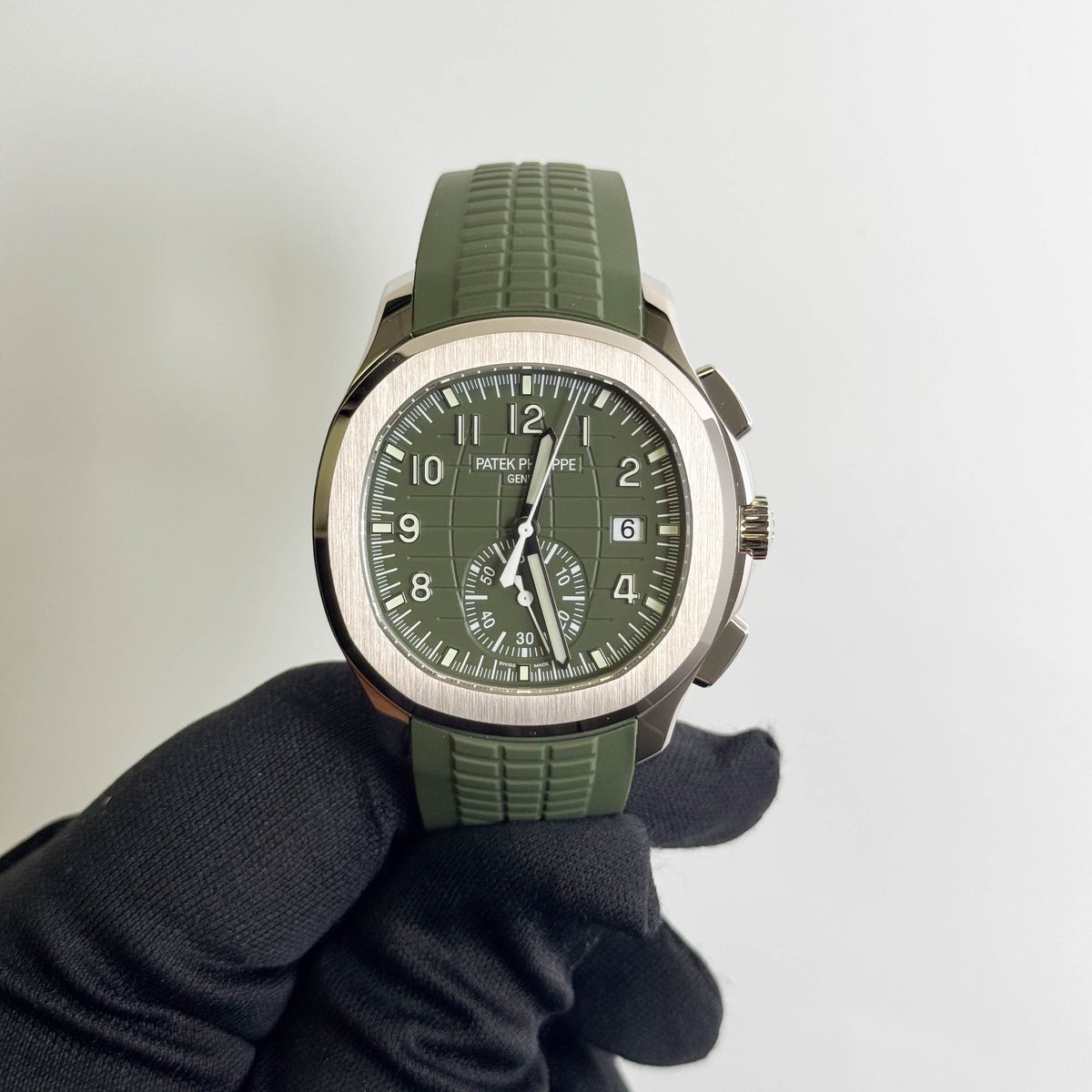 Patek Philippe Aquanaut 42mm Green Dial Watch Ref# 5968G-010