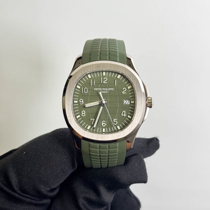 Patek Philippe Aquanaut 42mm Green Dial Watch Ref# 5168G-010