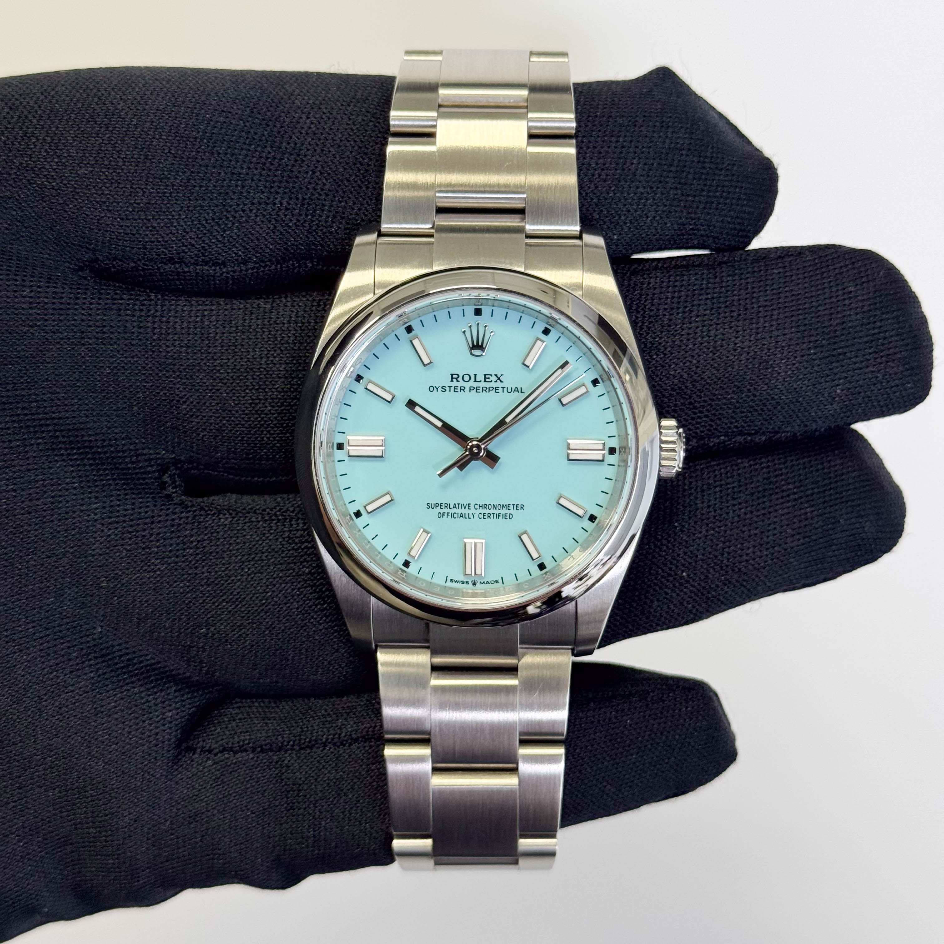 Rolex Oyster Perpetual 36mm Tiffany Dial Watch Ref# 126000 - Happy Jewelers Fine Jewelry Lifetime Warranty
