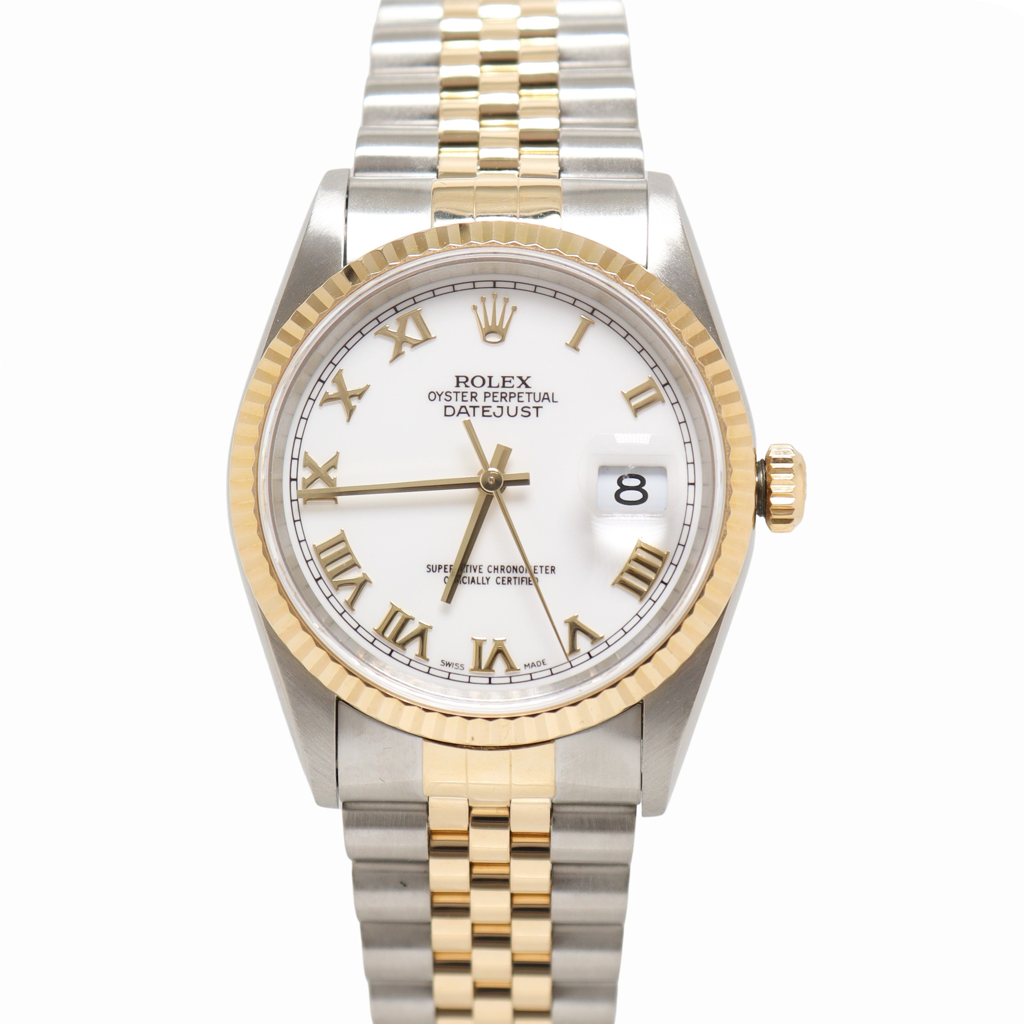 Rolex Datejust 36mm White Dial Watch Ref# 16233 - Happy Jewelers Fine Jewelry Lifetime Warranty