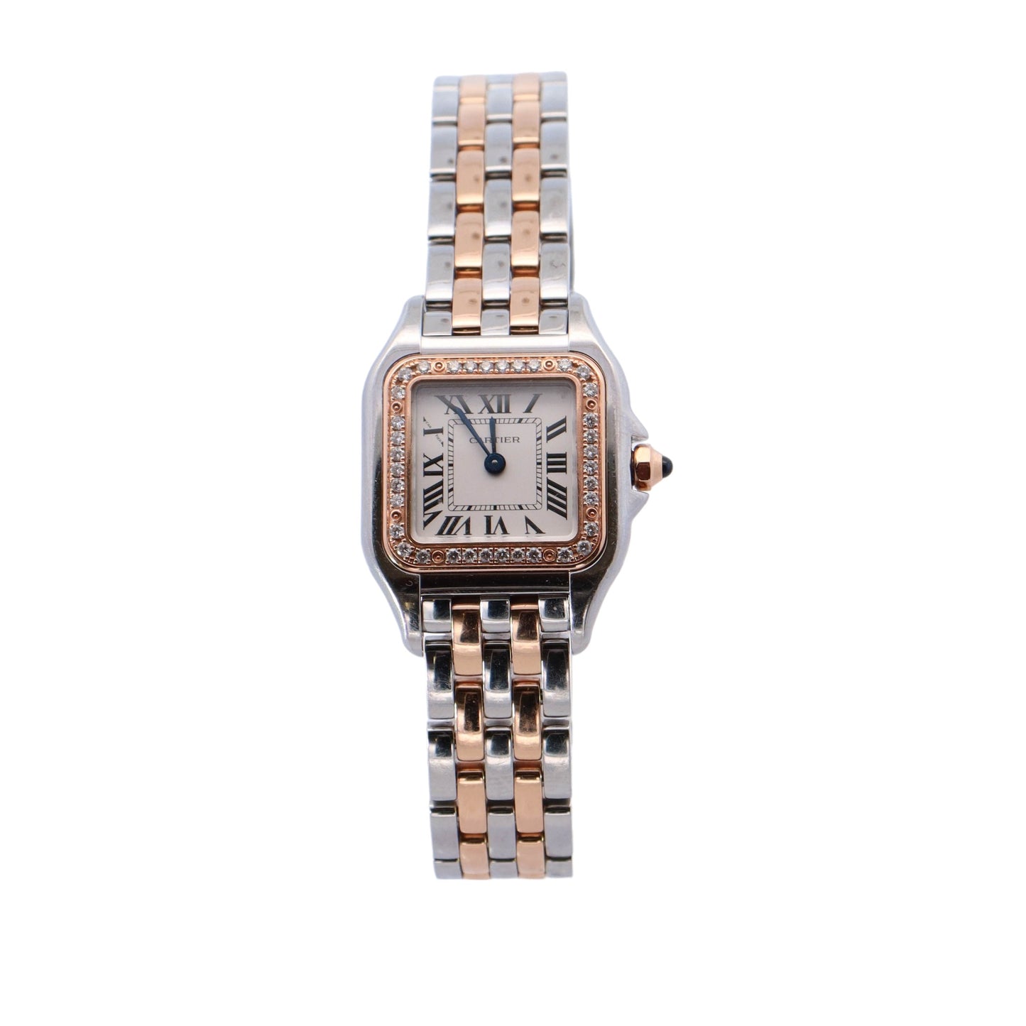 Cartier Panthere Two-Tone Stainless Steel & Rose Gold 22mm White Roman Dial Watch Reference# W3PN0006 - Happy Jewelers Fine Jewelry Lifetime Warranty