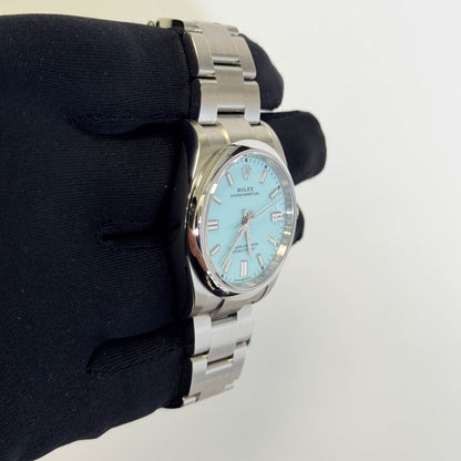 Rolex Oyster Perpetual 36mm Turquoise Blue Dial Watch Ref# 126000 - Happy Jewelers Fine Jewelry Lifetime Warranty