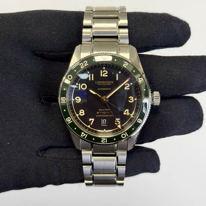 Longines Spirit Zulu Time Stainless Steel 42mm Anthracite Dial Watch Ref# L3.812.4.63.6 - Happy Jewelers Fine Jewelry Lifetime Warranty