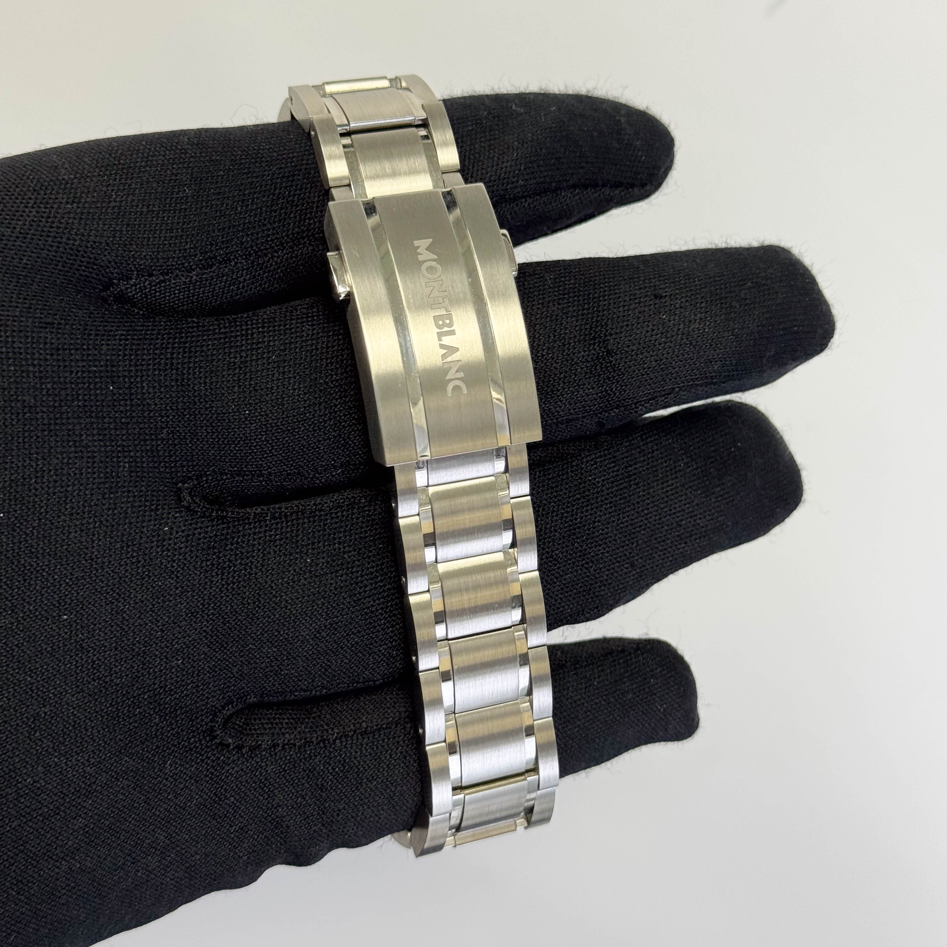 Montblanc 1858 Iced Sea Stainless Steel 41mm Glacier Blue Dial Watch Ref# 129369 - Happy Jewelers Fine Jewelry Lifetime Warranty