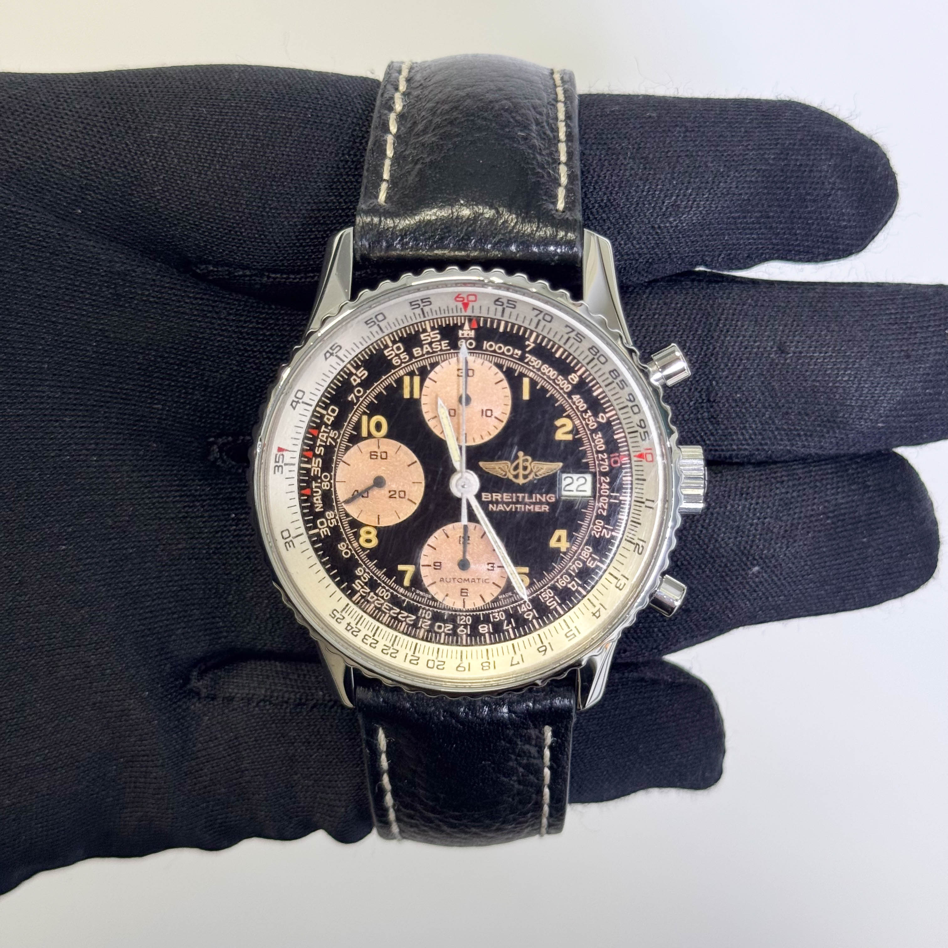 Breitling Navitimer Stainless Steel 41mm Black Chronograph Dial Watch Ref# A13019 - Happy Jewelers Fine Jewelry Lifetime Warranty