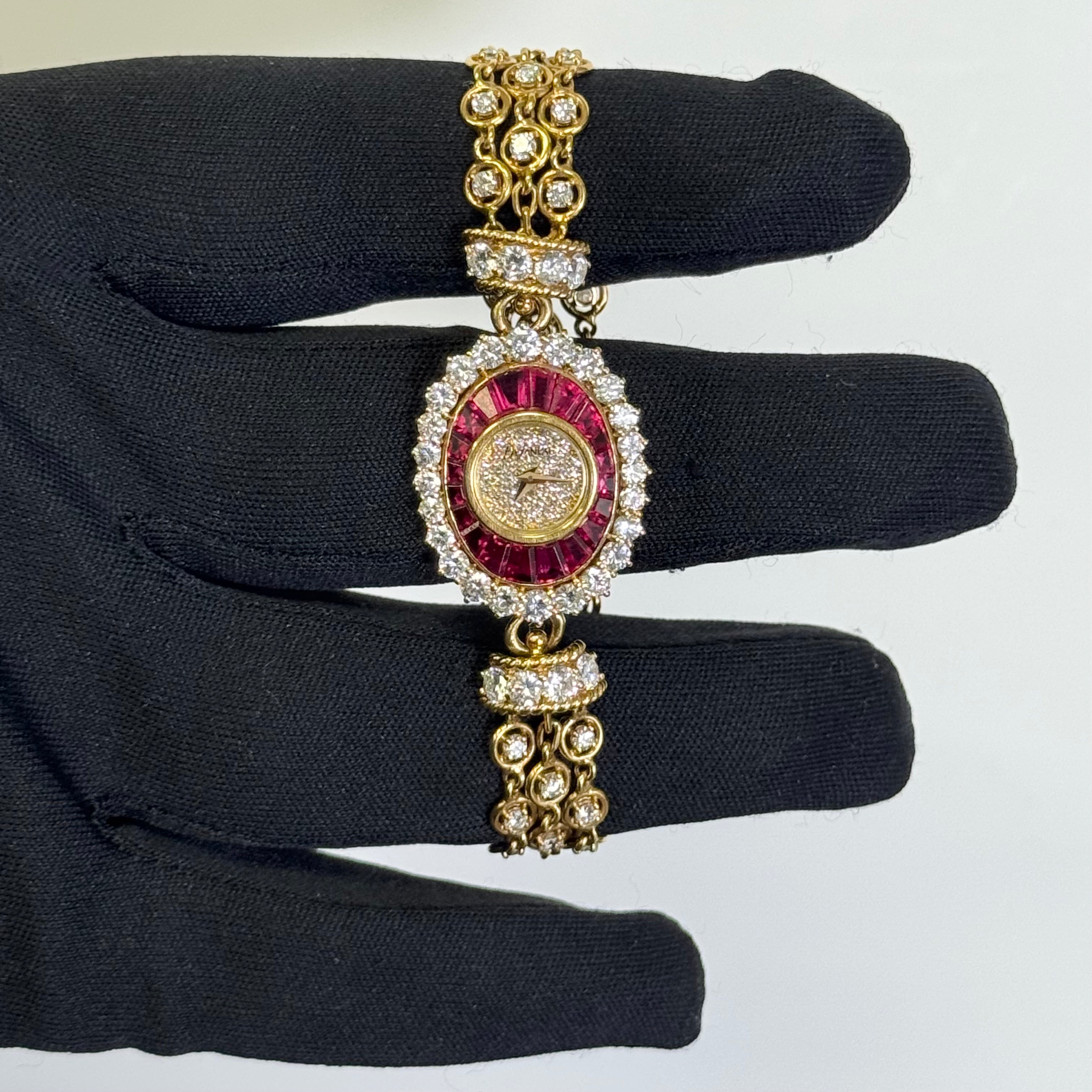 DeLaneau 27mm Pave Dial Watch Ref# L347