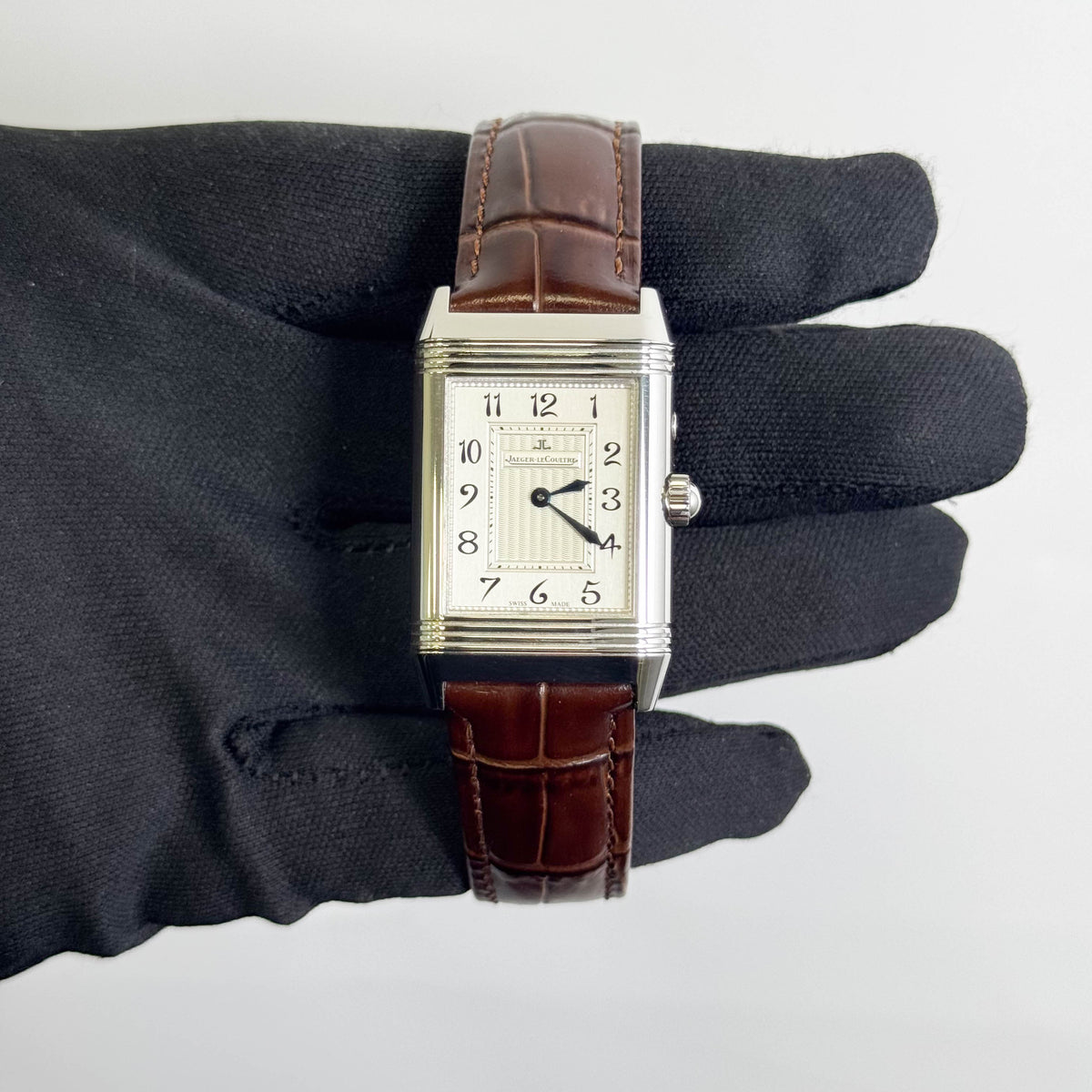 Jaeger LeCoultre Reverso Duetto Duo 40x25mm Silver Dial Watch Ref# Q2698421