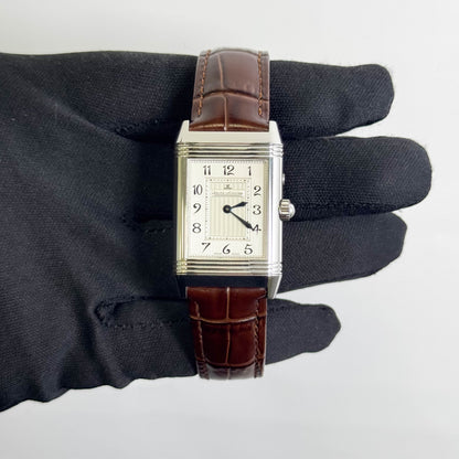 Jaeger LeCoultre Reverso Duetto Duo 40x25mm Silver Dial Watch Ref# Q2698421