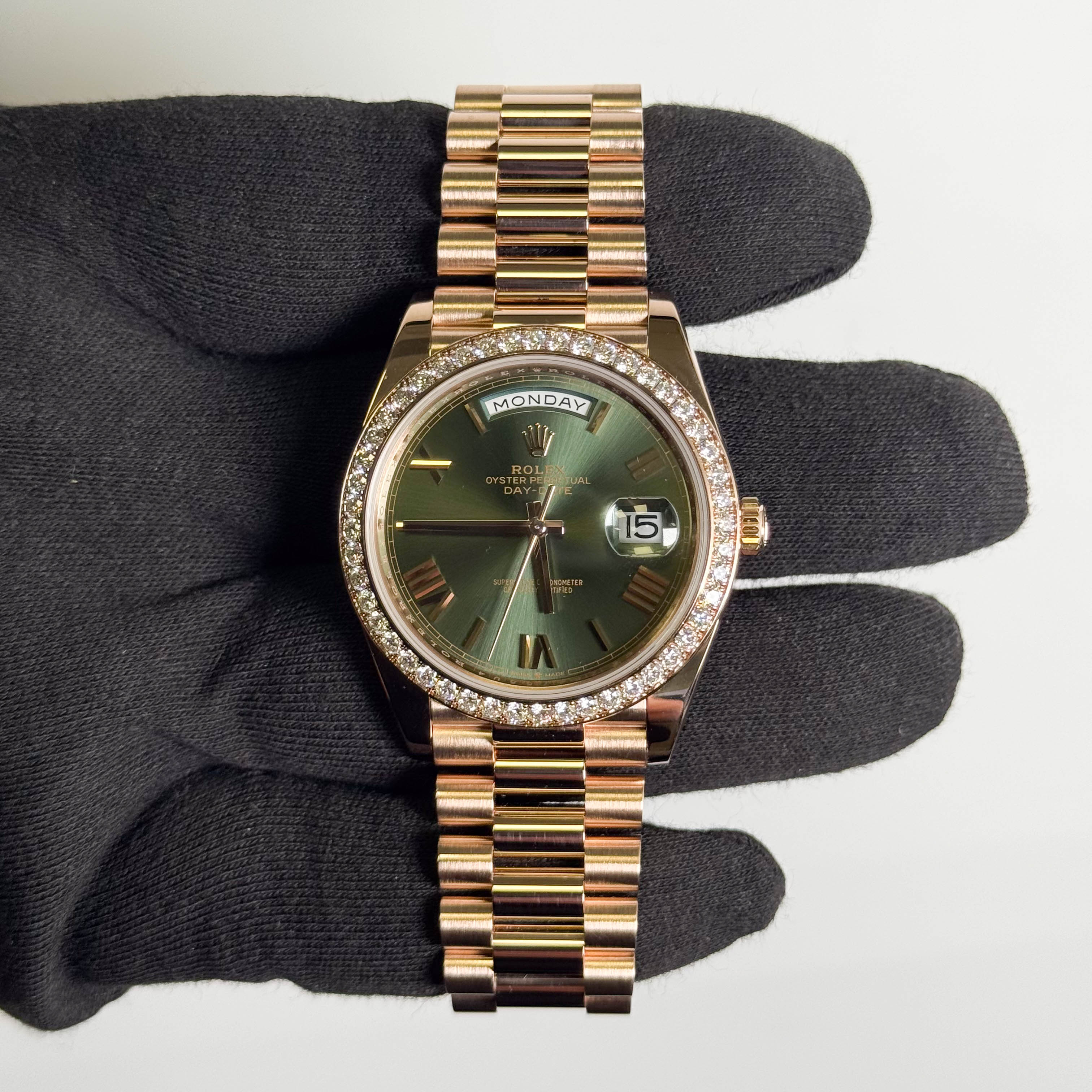 Rolex Day-Date 40mm Olive Green Dial Watch Ref: 228345RBR