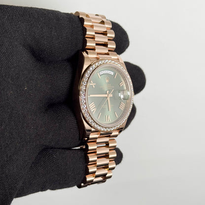 Rolex Day-Date 40mm Olive Green Dial Watch Ref: 228345RBR