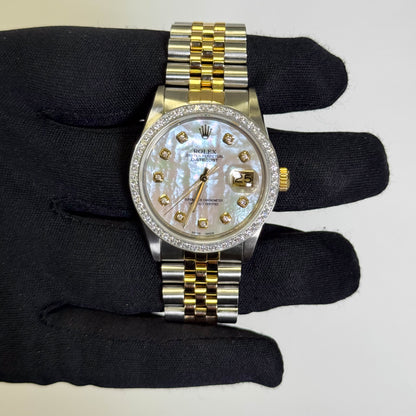 Rolex Datejust 36mm MOP Dial Watch Ref# 16233 - Happy Jewelers Fine Jewelry Lifetime Warranty