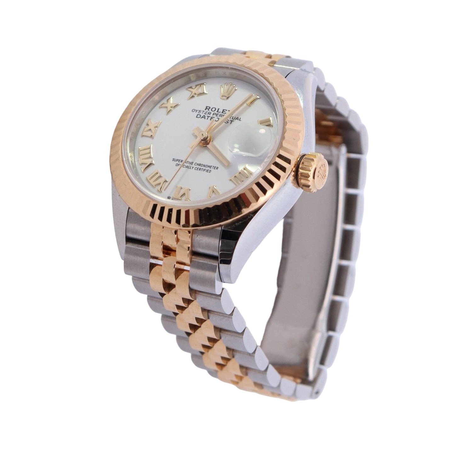 Rolex Datejust Two Tone Stainless Steel & Yellow Gold 28mm White Roman Dial Watch Reference #: 279173 - Happy Jewelers Fine Jewelry Lifetime Warranty