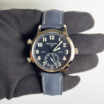 Patek Philippe Calatrava Pilot Travel Time 42mm Black Dial Watch Ref: 5524G-001