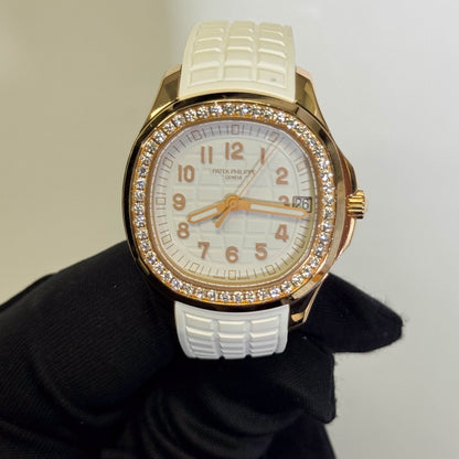 Patek Philippe Aquanaut 38.8mm White Dial Watch Ref# 5268/200R-001 - Happy Jewelers Fine Jewelry Lifetime Warranty