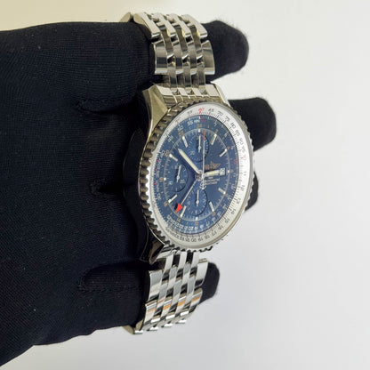 Breitling Navitimer World 46mm Blue Chonograph Dial Watch Ref# A24322 - Happy Jewelers Fine Jewelry Lifetime Warranty