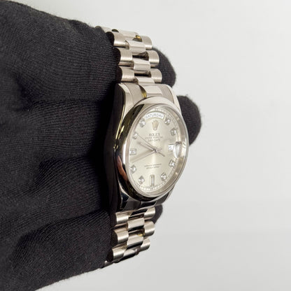 Rolex Day-Date 36mm Pave Dial Watch Reference# 118209