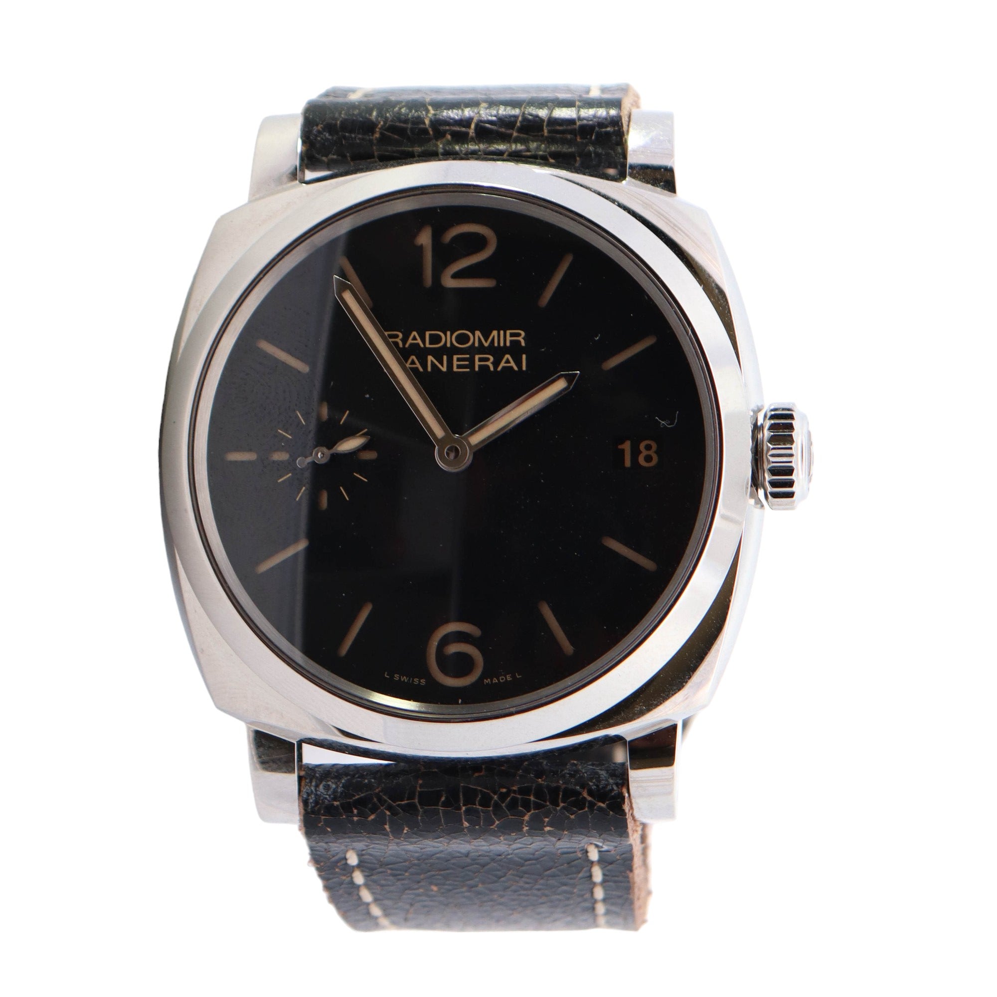 Panerai Luminor Stainless Steel 47mm Black Stick Dial Watch Reference# PAM00514 - Happy Jewelers Fine Jewelry Lifetime Warranty