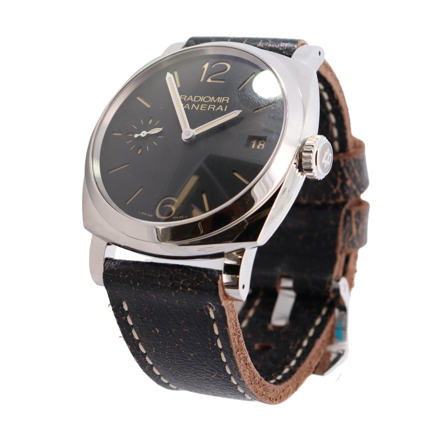 Panerai Luminor Stainless Steel 47mm Black Stick Dial Watch Reference# PAM00514 - Happy Jewelers Fine Jewelry Lifetime Warranty