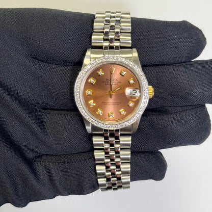Rolex Datejust 31mm Dark Pink Dial Watch Ref# 68273