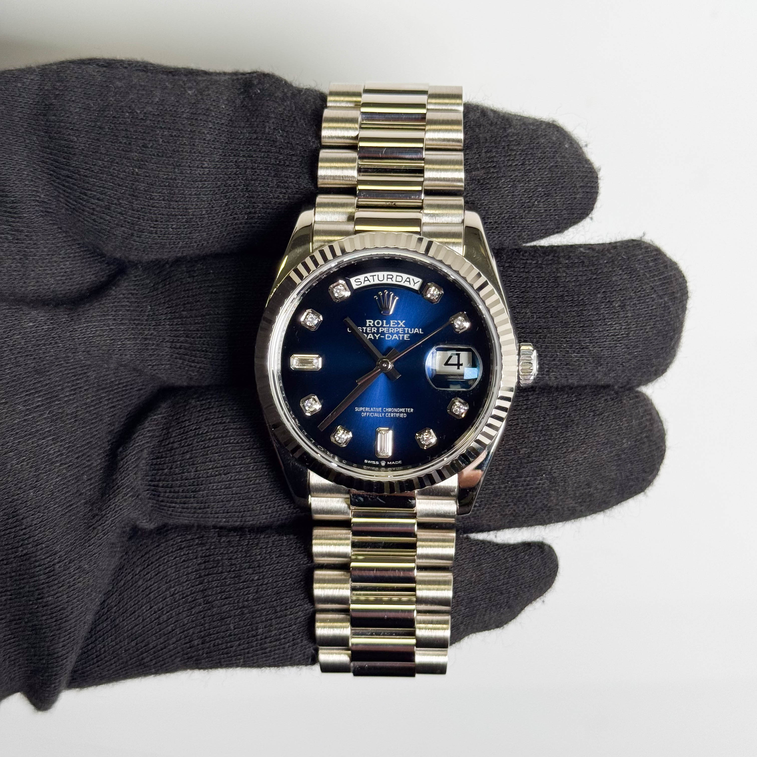 Rolex Day-Date 36mm Blue Ombre Dial Watch Ref# 128239