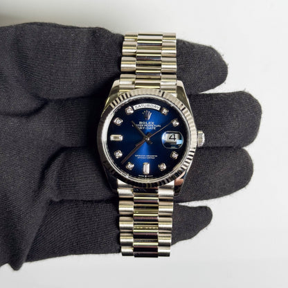 Rolex Day-Date 36mm Blue Ombre Dial Watch Ref# 128239