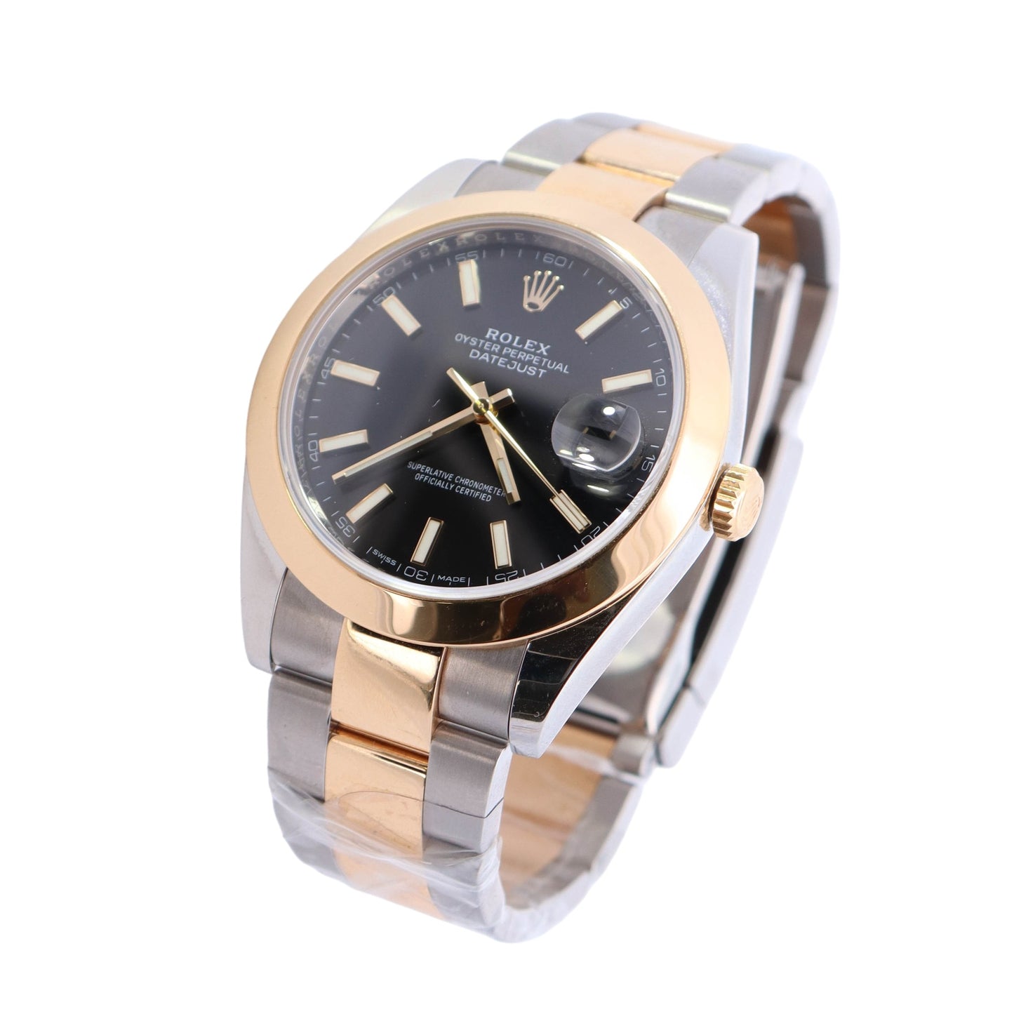 Rolex Datejust Yellow Gold & Steel 41mm Black Stick Dial Watch Reference #: 126303 - Happy Jewelers Fine Jewelry Lifetime Warranty