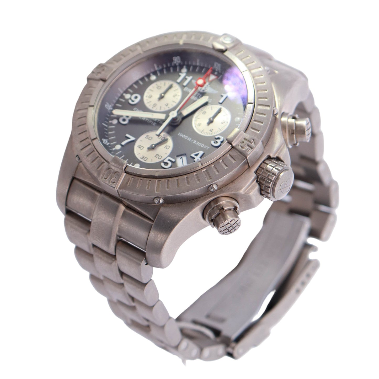 Breitling Avenger Titanium 44mm Grey Arabic Dial Watch Reference# E73360 - Happy Jewelers Fine Jewelry Lifetime Warranty