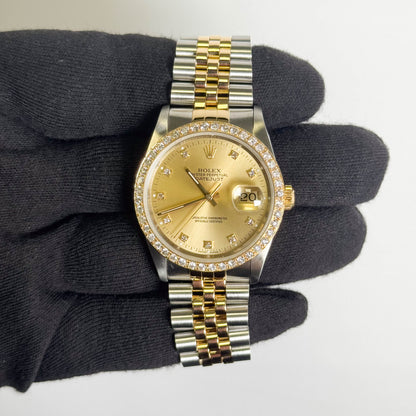 Rolex Datejust 36mm Champagne Dial Watch Ref# 16233