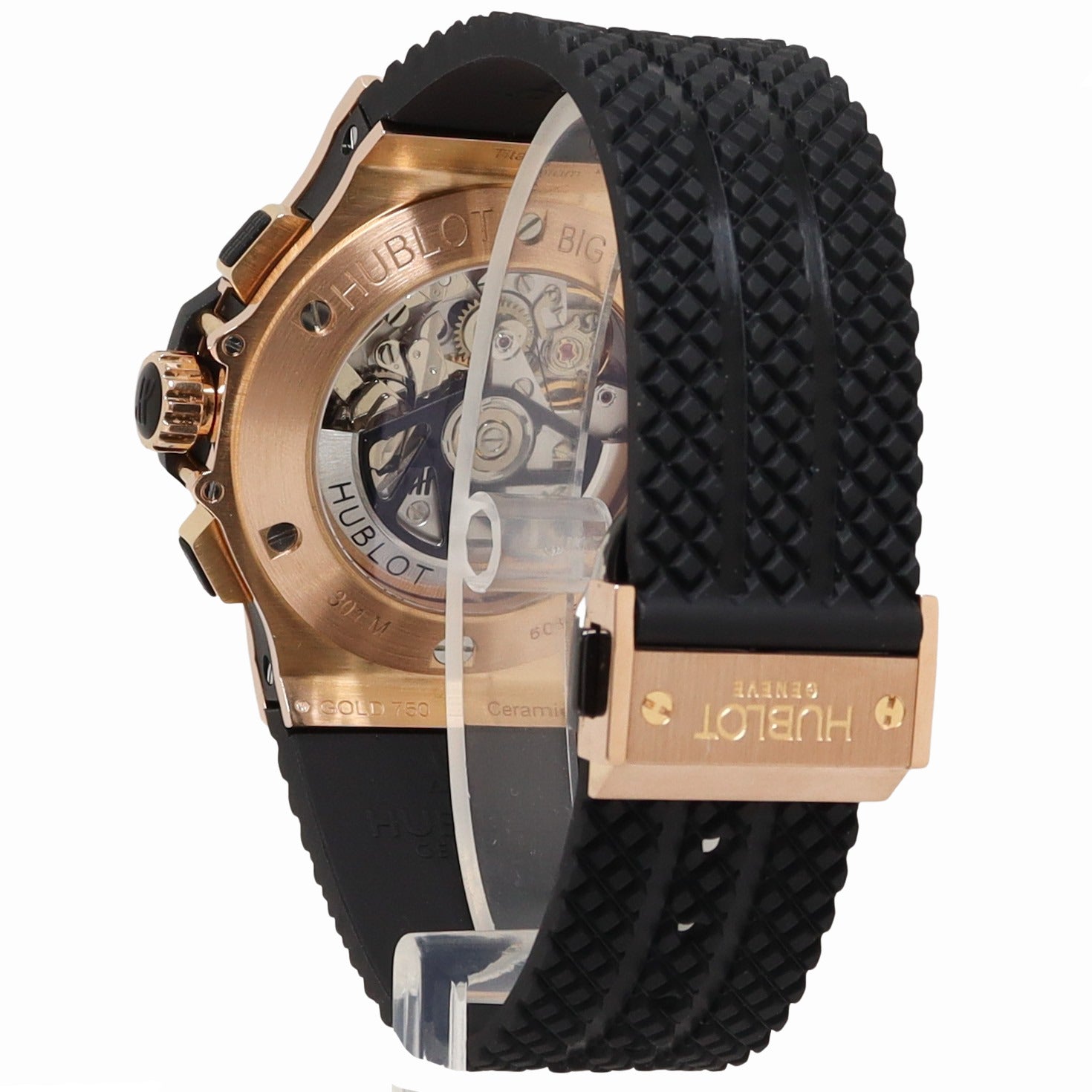 Hublot Big Bang Rose Gold 44mm Black Chronograph Dial Watch Reference#: 301.PB.131.RX - Happy Jewelers Fine Jewelry Lifetime Warranty