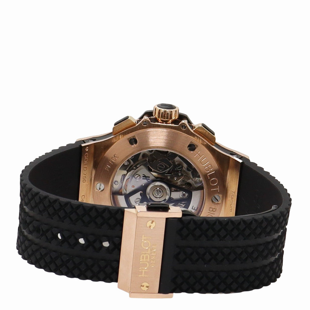 Hublot Big Bang Rose Gold 44mm Black Roman & Stick Dial Watch Reference#: 301.PB.131.RX - Happy Jewelers Fine Jewelry Lifetime Warranty
