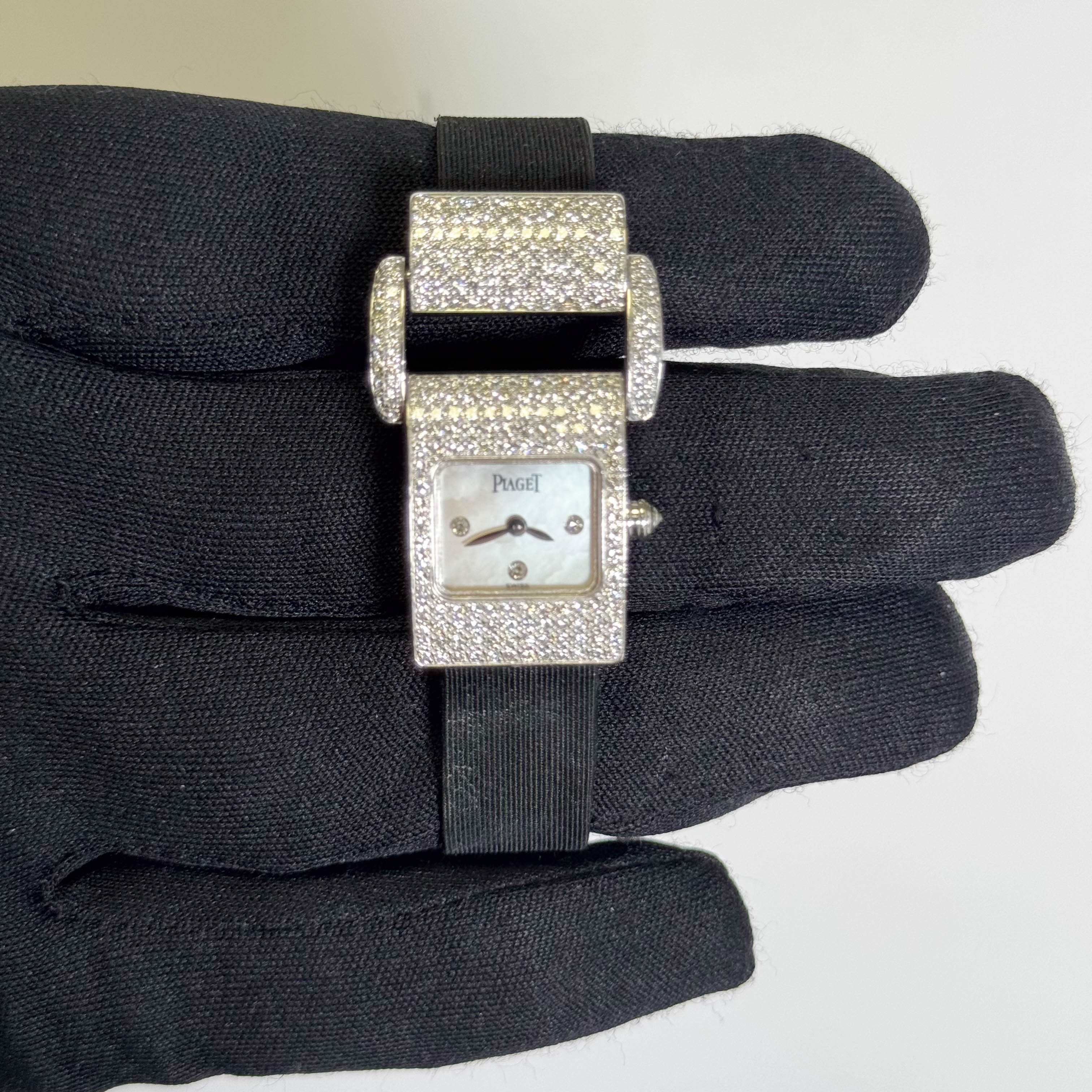 Piaget Miss Protocole White Gold 17x25mm Factory White MOP Diamond Dial Watch Ref# 5225 - Happy Jewelers Fine Jewelry Lifetime Warranty