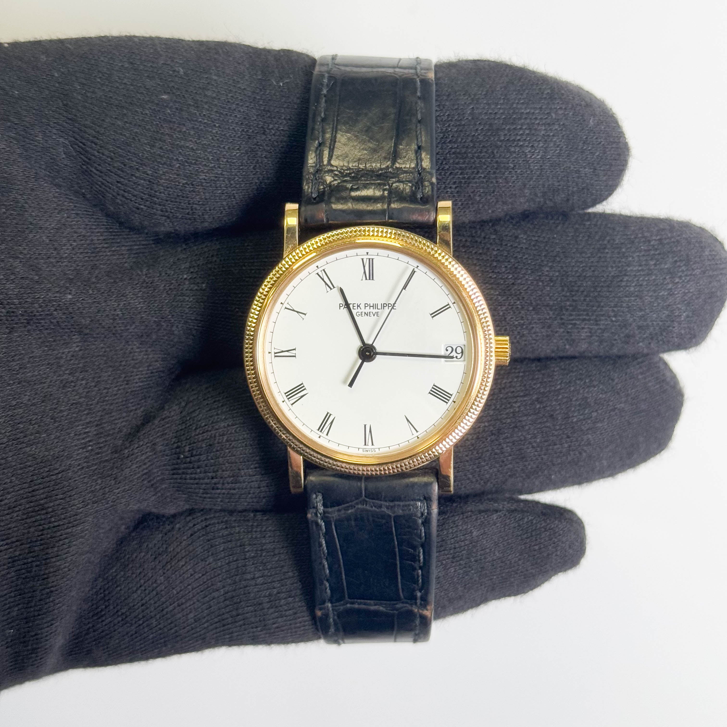 Patek Philippe Calatrava 36mm White Dial Watch Ref# 3802J/200