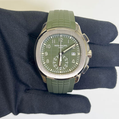 Patek Philippe Aquanaut 42mm Green Dial Watch Ref# 5968G-010