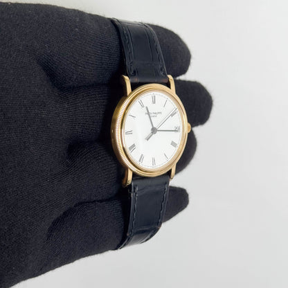 Patek Philippe Calatrava 36mm White Dial Watch Ref# 3802J/200